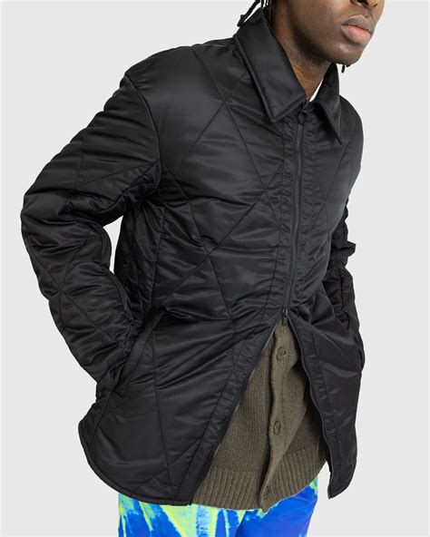 Quilted Nylon Jacket in Black 